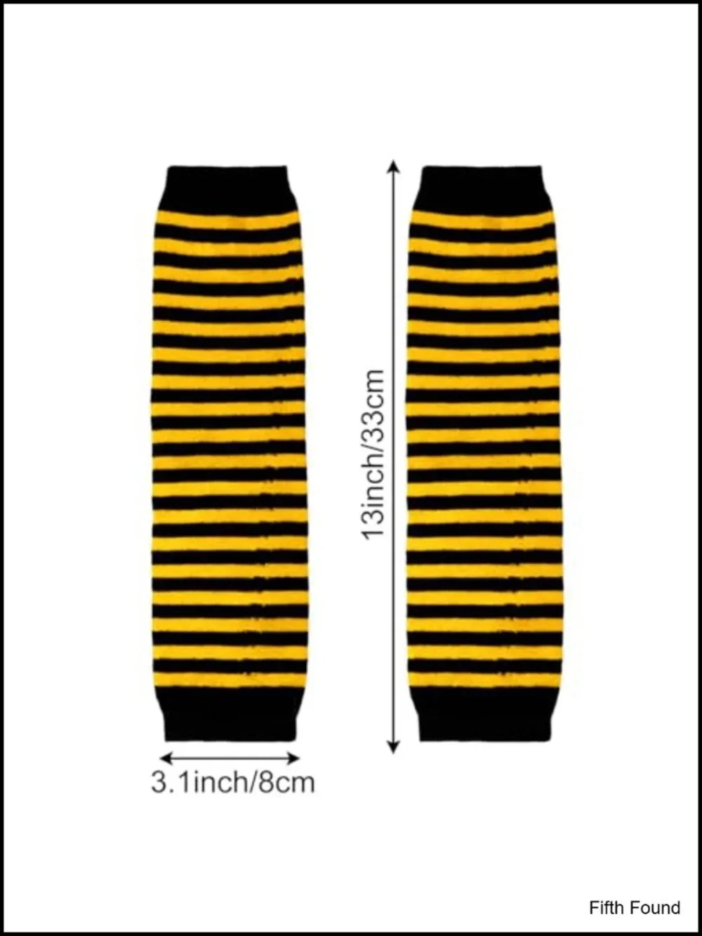 Fingerless Knitted Arm Warmers Gloves Punk Gothic Striped